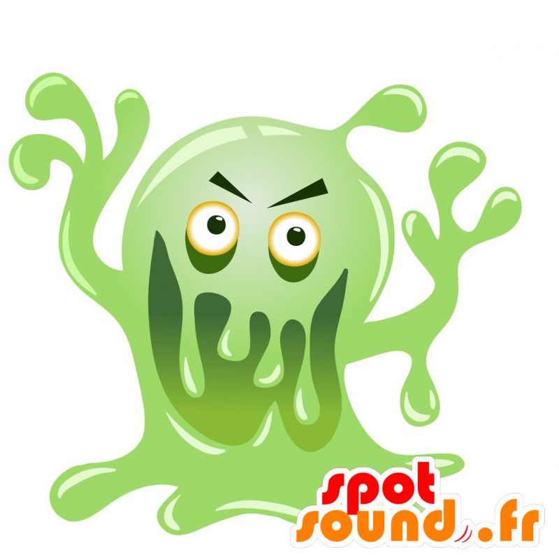 Mostro verde mascotte, originale e terrificante - MASFR030074 - Mascotte 2D / 3D