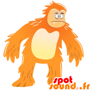 Mascota del yeti naranja. la mascota del gorila - MASFR030076 - Mascotte 2D / 3D