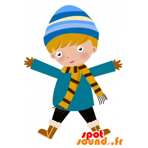 Mascot little child in winter outfit. - MASFR030093 - 2D / 3D mascots