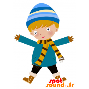 Mascotte klein kind in de winter outfit. - MASFR030093 - 2D / 3D Mascottes