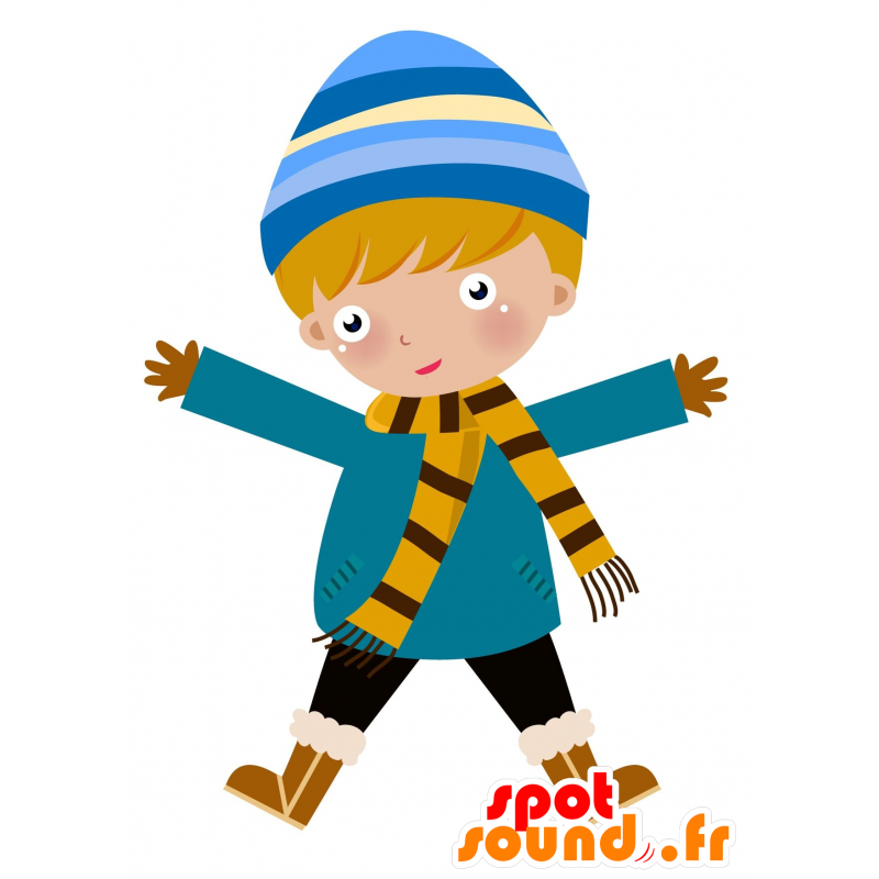 Mascot little child in winter outfit. - MASFR030093 - 2D / 3D mascots