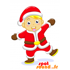 Ragazzo mascotte biondo in Babbo Natale vestito - MASFR030096 - Mascotte 2D / 3D