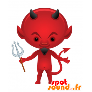 Mascot diabo vermelho com chifres e um cavanhaque - MASFR030097 - 2D / 3D mascotes