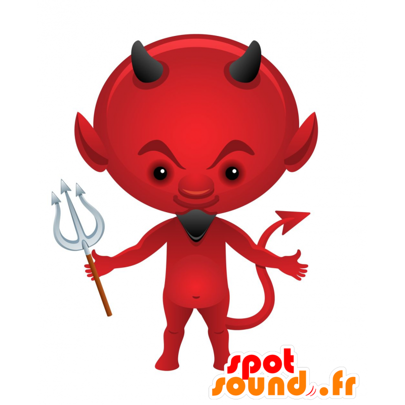 Mascot red devil with horns and a goatee - MASFR030097 - 2D / 3D mascots