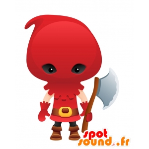 Mascotte boia con un cappuccio e un vestito rosso - MASFR030100 - Mascotte 2D / 3D
