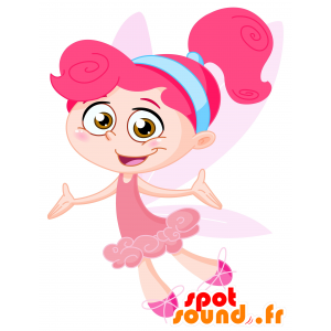 Rosa fairy maskot, sjarmerende og fortryllende - MASFR030101 - 2D / 3D Mascots