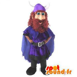 Mascot Viking com uma capa azul - MASFR007563 - mascotes Soldiers