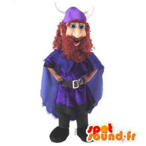 Mascot Viking com uma capa azul - MASFR007563 - mascotes Soldiers