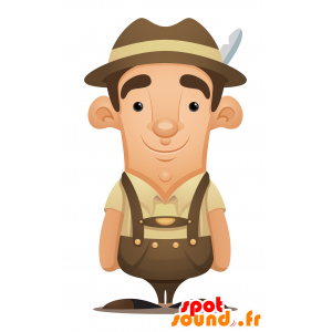 La mascota del hombre con un mono y un sombrero - MASFR030104 - Mascotte 2D / 3D