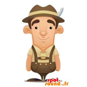 Mascotte d'homme, avec une salopette et un chapeau - MASFR030104 - Mascottes 2D/3D