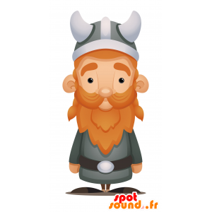 Red Viking mascot and bearded, with headphones - MASFR030105 - 2D / 3D mascots
