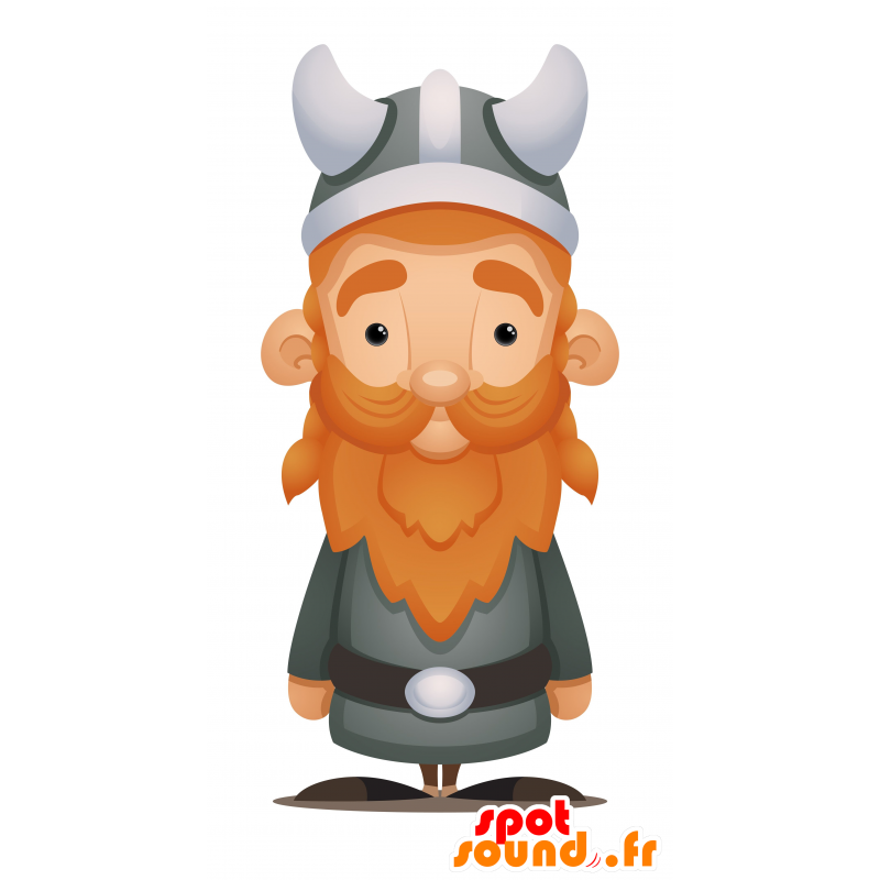 Red Viking mascot and bearded, with headphones - MASFR030105 - 2D / 3D mascots