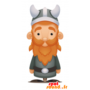 Red mascotte vichingo e la barba, con le cuffie - MASFR030105 - Mascotte 2D / 3D