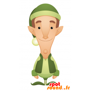 Groene leprechaun mascotte elf. groene mascotte - MASFR030106 - 2D / 3D Mascottes