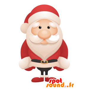 Mascotte de Père-Noël en tenue rouge et blanche, très réussi - MASFR030107 - Mascottes 2D/3D