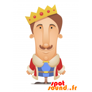 Król maskotka wąsy, z majestatycznym odbyła - MASFR030108 - 2D / 3D Maskotki