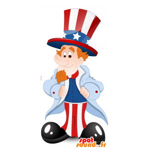 Mascot Uncle Sam, in den Farben von Amerika gekleidet - MASFR030111 - 2D / 3D Maskottchen