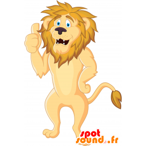 Mascot gelb und orange Löwe, sehr erfolgreich - MASFR030117 - 2D / 3D Maskottchen