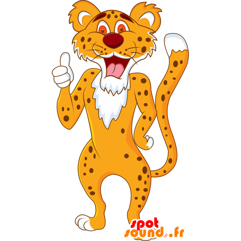 Orange tiger mascot, brown and white, very fun - MASFR030119 - 2D / 3D mascots