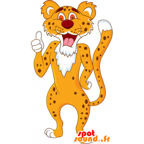 Orange tiger maskot, brun og hvit, veldig morsomt - MASFR030119 - 2D / 3D Mascots