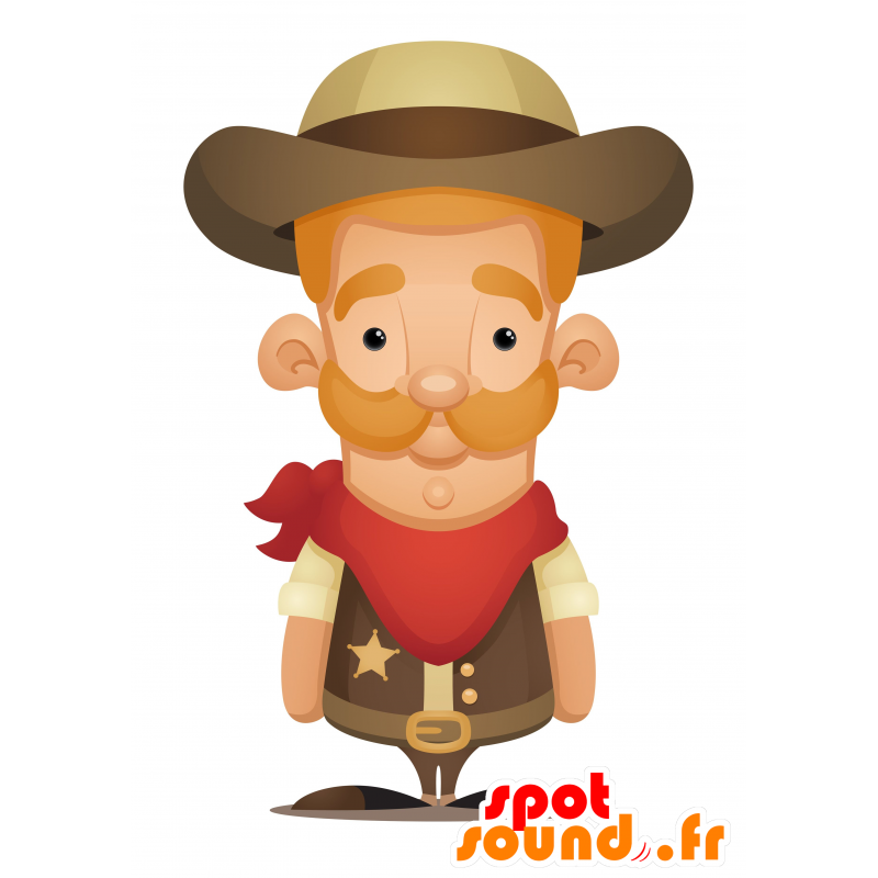 Sheriffi maskotti, mustachioed mies - MASFR030121 - Mascottes 2D/3D