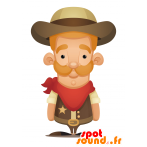 Sheriff mascotte, besnorde man - MASFR030121 - 2D / 3D Mascottes