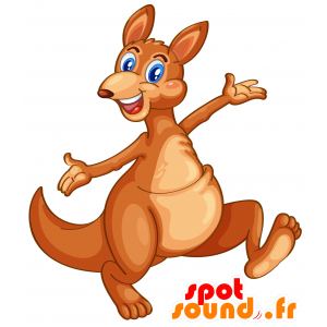 Mascotte de kangourou marron, géant et réussi - MASFR030124 - Mascottes 2D/3D
