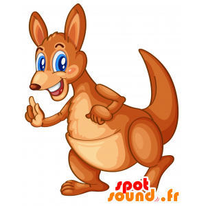 Brown kangaroo mascot, giant and realistic - MASFR030125 - 2D / 3D mascots