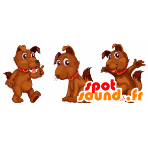 Bruine hond mascotte, leuk, harige - MASFR030131 - 2D / 3D Mascottes