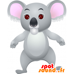 Koala gris y rosado de la mascota, gigante y exitosa - MASFR030133 - Mascotte 2D / 3D