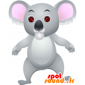 Grå og lyserød koala maskot, kæmpe og vellykket - Spotsound