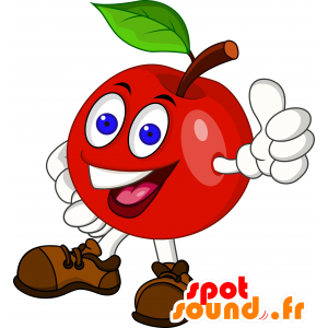 Mascot rote Kirsche, Apfel, sehr lustig und bunt - MASFR030141 - 2D / 3D Maskottchen