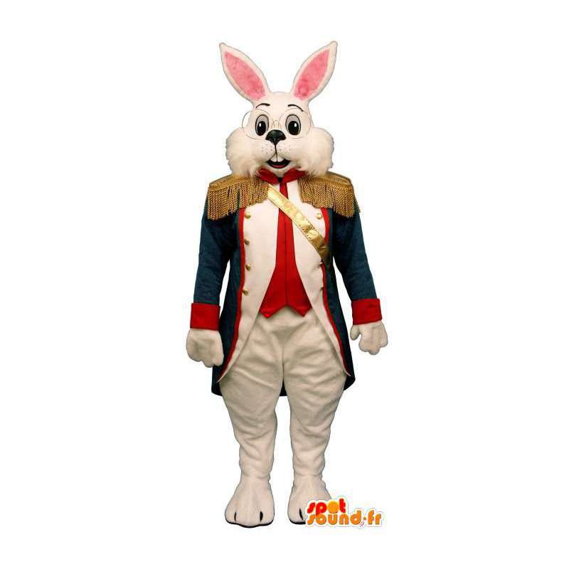 Mascote coelho vestido de soldado uniforme - MASFR007571 - coelhos mascote