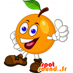 Kæmpe orange maskot, rund og smilende - Spotsound maskot kostume