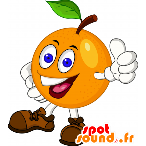 Jätte orange maskot, rund och leende - Spotsound maskot