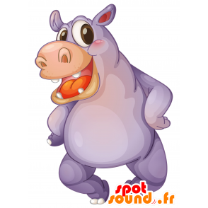 Mascotte ippopotamo viola, gigante carino - MASFR030145 - Mascotte 2D / 3D