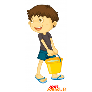 Mascot barn, en ung gutt smilende - MASFR030147 - 2D / 3D Mascots