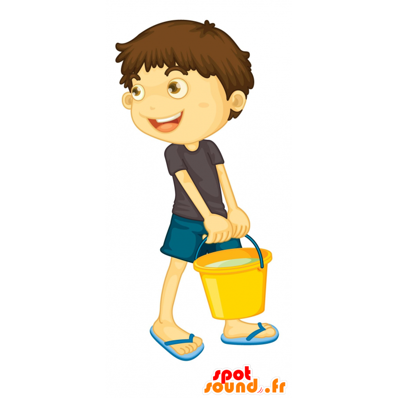 Mascot child of smiling young boy - MASFR030147 - 2D / 3D mascots