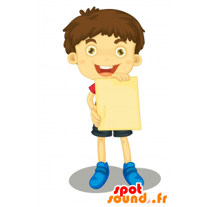 Boy mascotte, scuola, sorridente e amichevole - MASFR030149 - Mascotte 2D / 3D