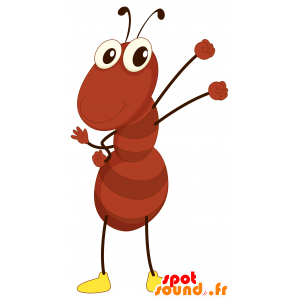 Marrón mascota de la hormiga, gigante, divertido - MASFR030150 - Mascotte 2D / 3D
