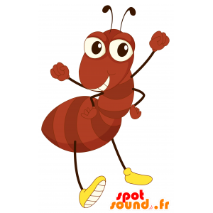 Mascotte de fourmi marron, géante et amusante - MASFR030151 - Mascottes 2D/3D