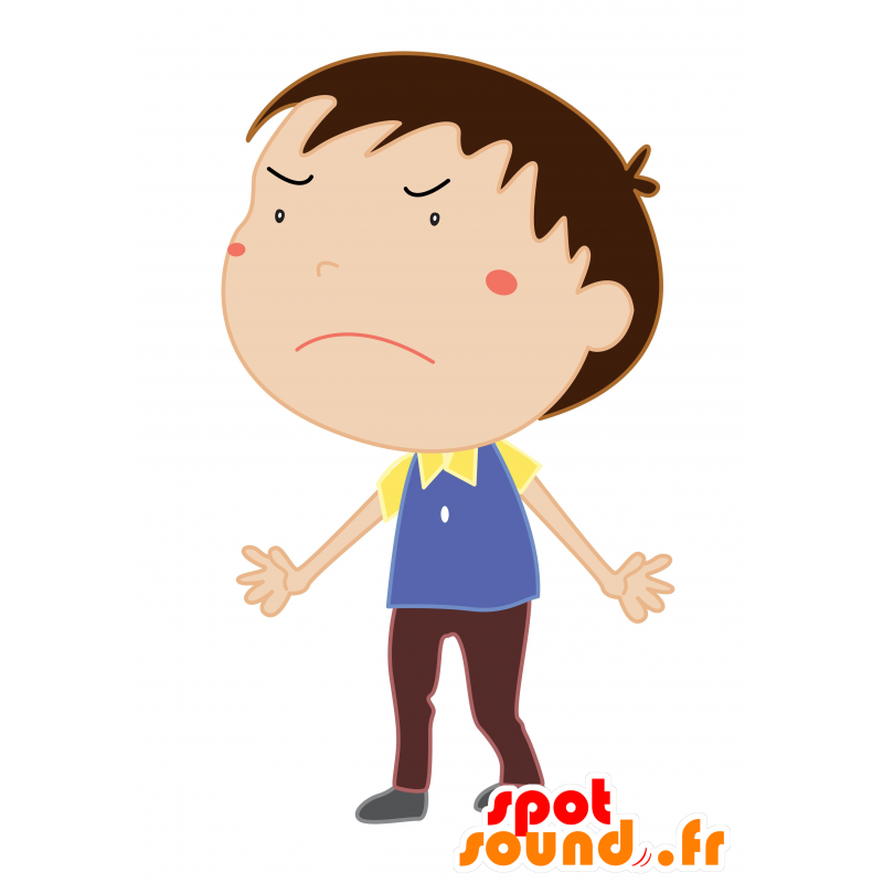 Boy mascot to look sulky. Mascot child - MASFR030153 - 2D / 3D mascots