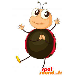 Mascotte de coccinelle, charmante et souriante - MASFR030154 - Mascottes 2D/3D