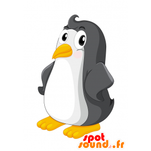 Maskottchen-Pinguin schwarz und weiß, plump und lustig - MASFR030158 - 2D / 3D Maskottchen