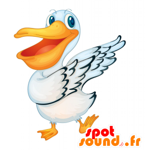 Mascotte de pélican blanc et orange, géant - MASFR030159 - Mascottes 2D/3D