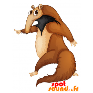 La mascota de color marrón y negro oso hormiguero gigante - MASFR030161 - Mascotte 2D / 3D