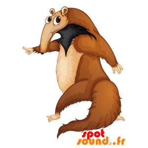 Mascotbrun og sort anteater, gigant - Spotsound maskot kostume