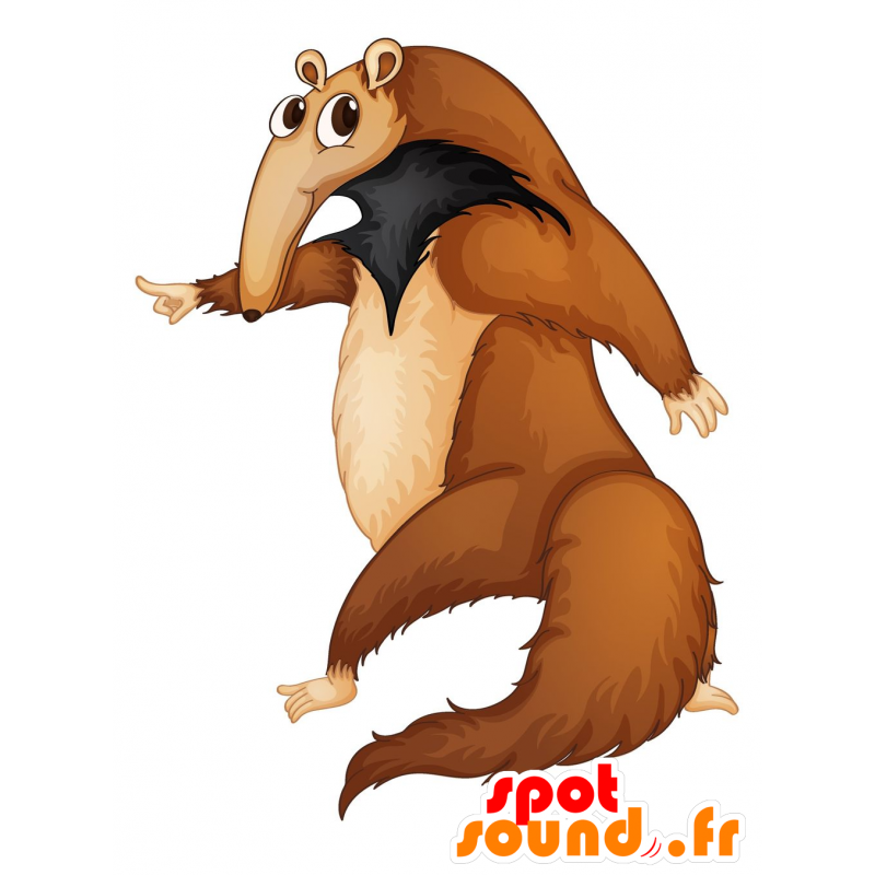 Mascotbrun og sort anteater, gigant - Spotsound maskot kostume
