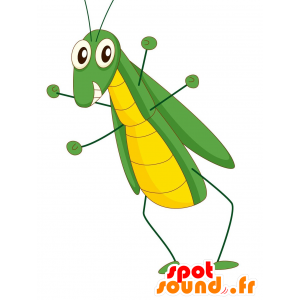 La mascota verde y amarilla saltamontes, mantis religiosa - MASFR030165 - Mascotte 2D / 3D
