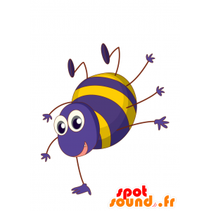 Mascot chip, lilla og gult insekt - MASFR030166 - 2D / 3D Mascots